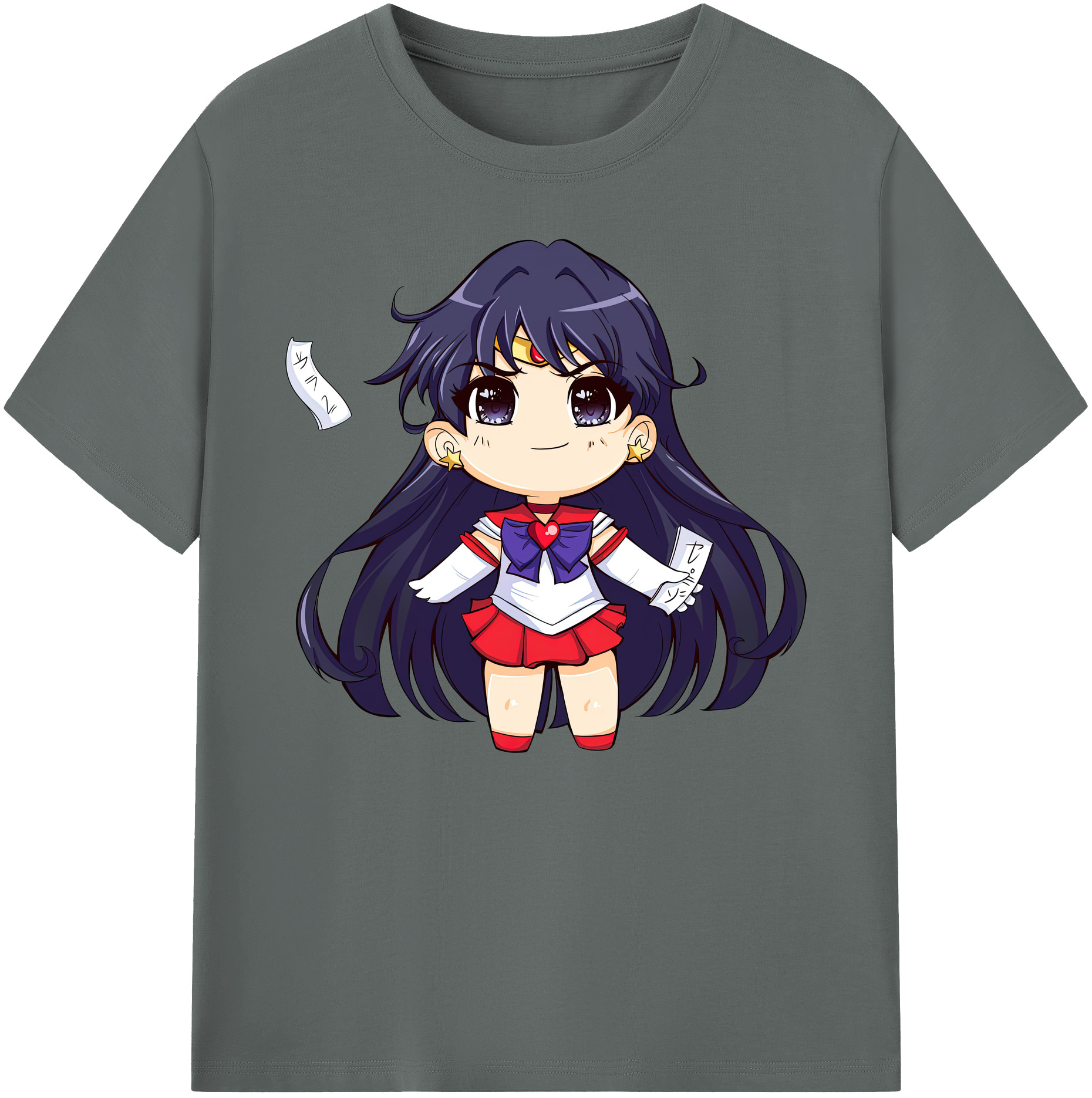 （画像用） 美少女戦士セーラームーン 火野レイ ひの レイ Sailor Moon Hino Rei （セーラーマーズ,Sailor Mars） 綿100％ メンズ半袖Tシャツ｜肌触りやわらか＆通気性